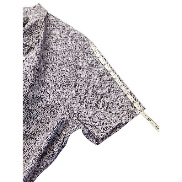 John Varvatos button up Men's size Large short sleeve black white abstract - Picture 6 of 10